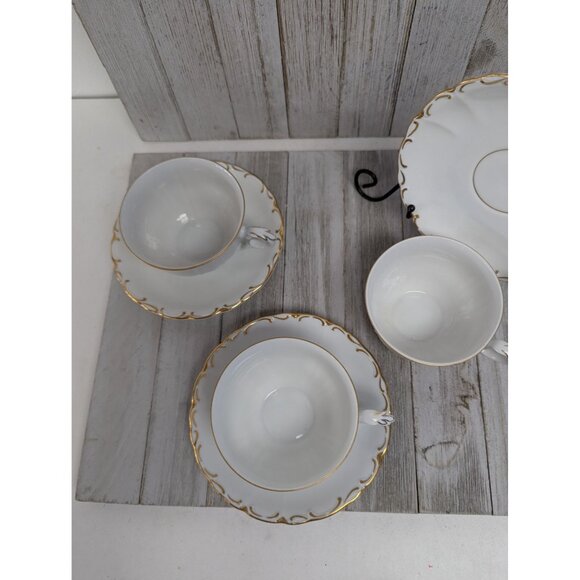 Vintage BOHEMIAN Fine China Set of 3 Mugs Saucers Czechoslovakia BOH53 - Picture 3 of 7